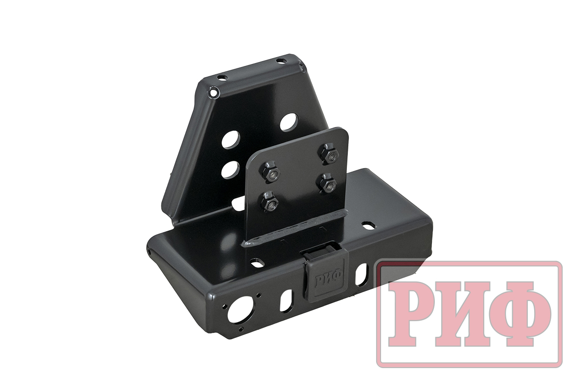 Бампер РИФ силовой задний Toyota Land Cruiser 200 2007-2012 с квадратом под фаркоп, калиткой, фонарями, подсветкой номера, стандарт