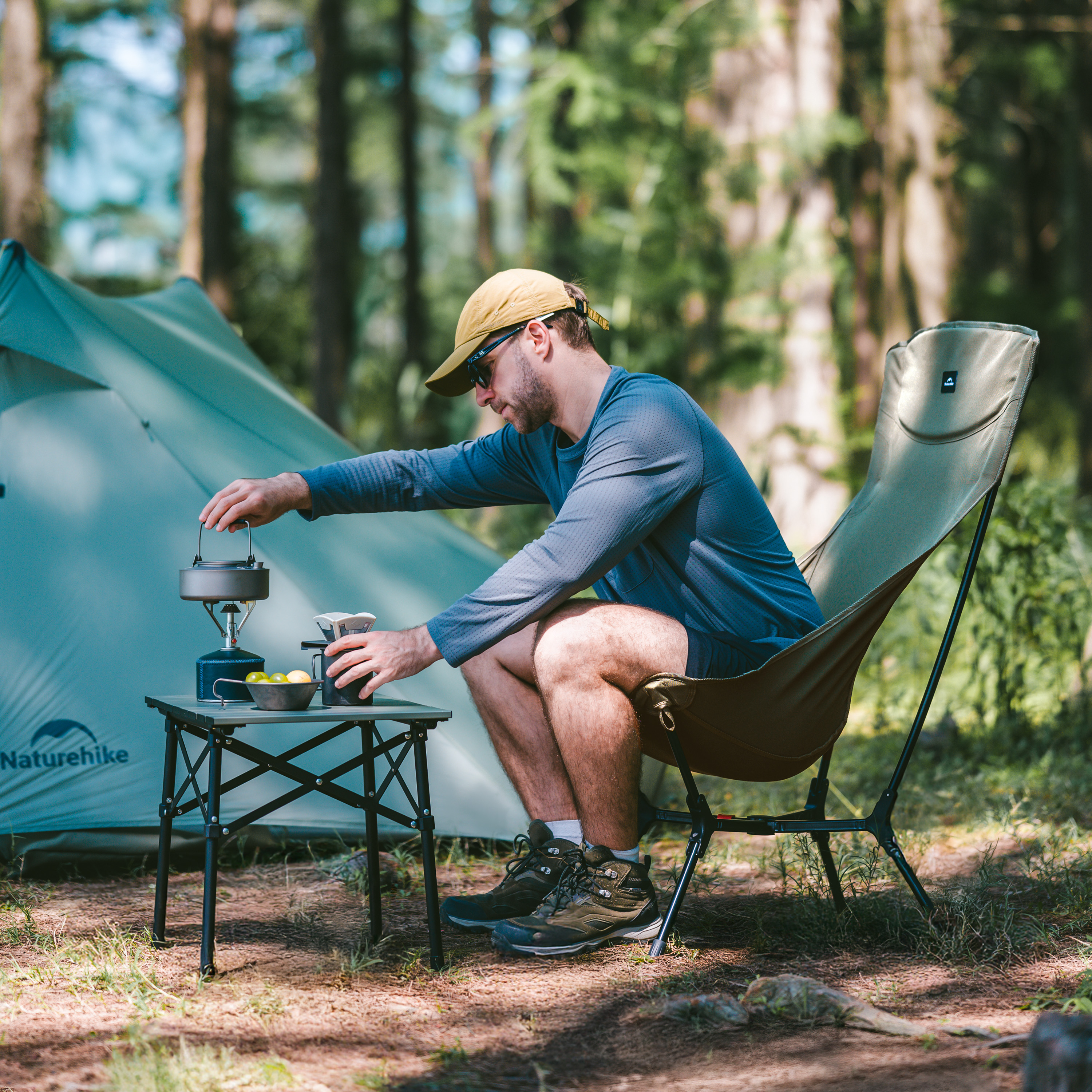 Кресло туристическое Naturehike Yamami YL01 складное, 81,5х56х99 см, до 140 кг, зеленое