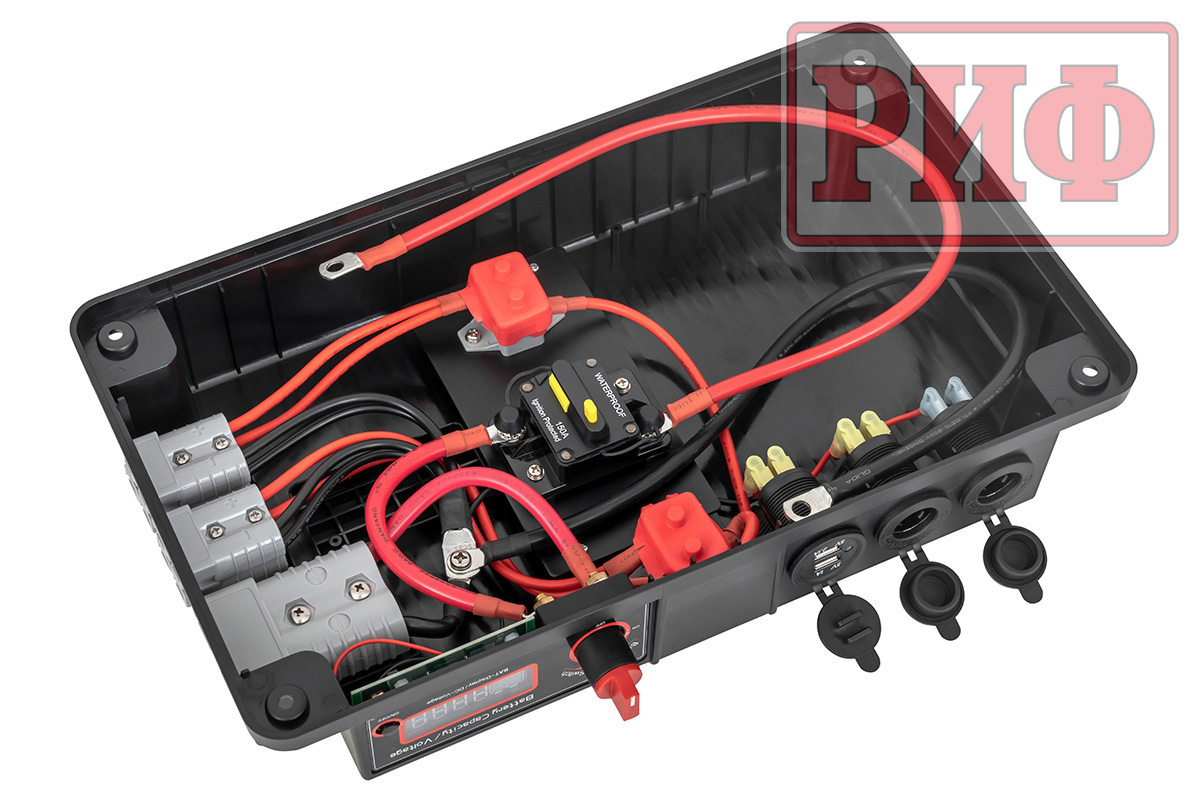 Бокс аккумуляторный 2xUSB, 2x12В, вольтметр с индикацией 420х250х330