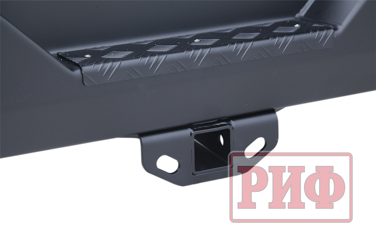 Бампер РИФ задний Jeep Wrangler JK 2006+ с квадратом под фаркоп и фонарями, стандарт
