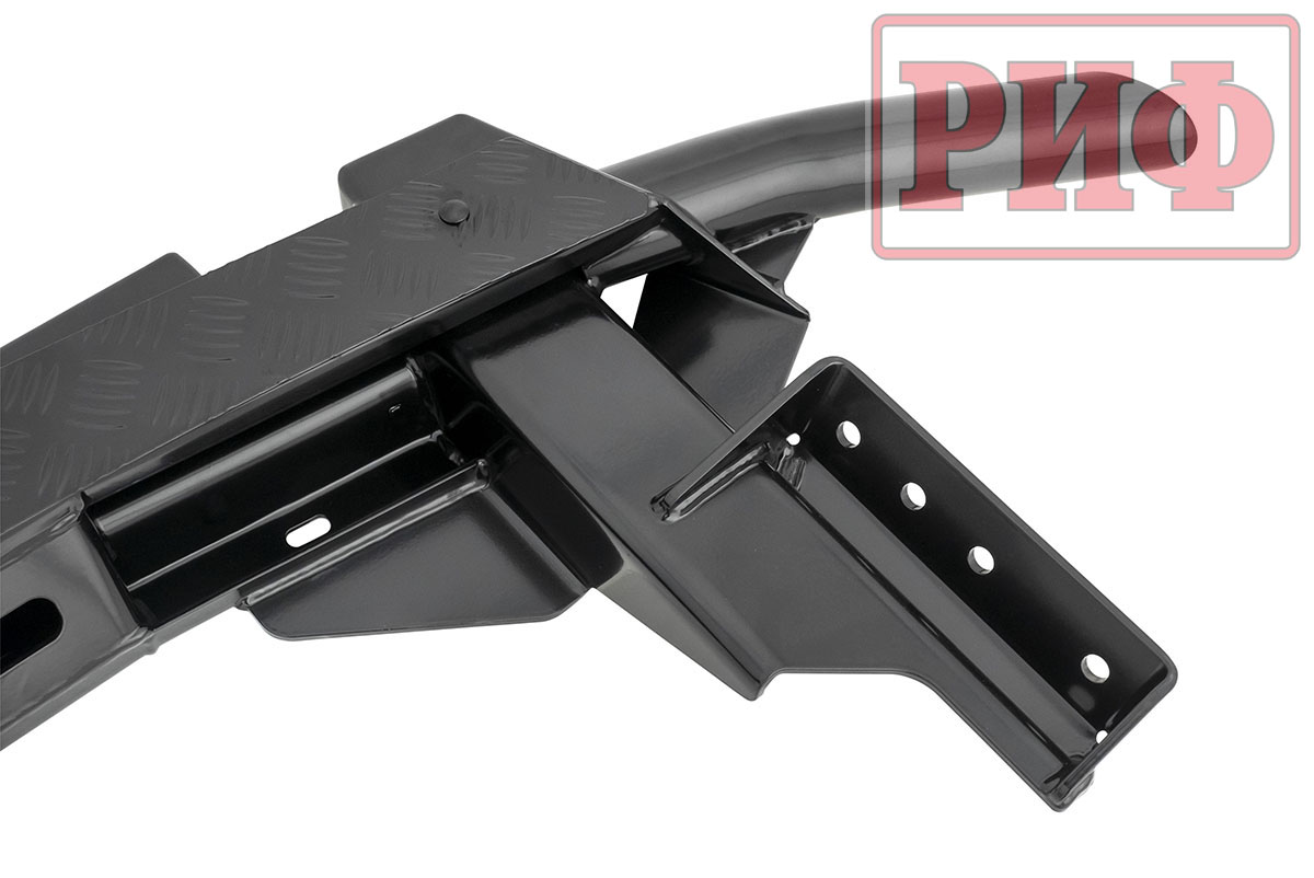 Бампер задний силовой/защита штатного бампера РИФ Renault Duster 2021+ c квадратом под фаркоп, калиткой и подсветкой номера