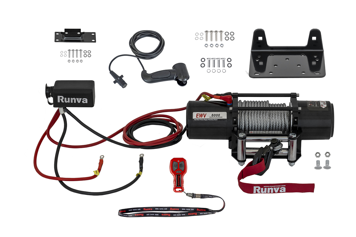 Лебёдка автомобильная электрическая 12V Runva EWV6000S 2722 кг (стальной трос)