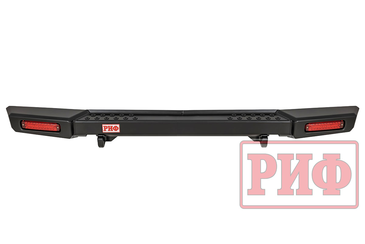 Бампер РИФ силовой задний УАЗ Буханка с фонарями, возможностью установки фаркопа, лифт 65 мм