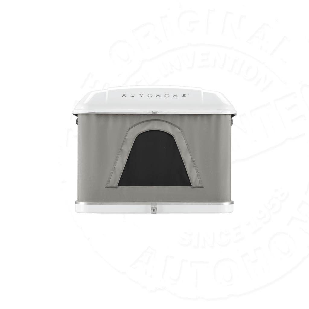 Палатка на крышу автомобиля AUTOHOME MAGGIOLINA AIRLANDER PLUS SMALL GRAY X-LONG, серый тент, лестница 215 мм