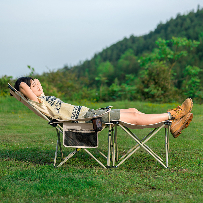 Кресло туристическое Naturehike Nightfall T05J с секцией, 149х52х79 см, до 120 кг, бежевое
