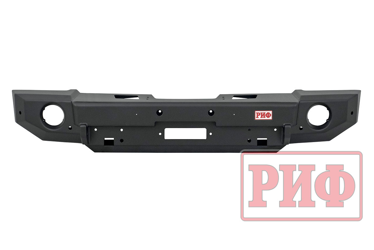 Бампер РИФ силовой передний Jeep Wrangler JL 2018+ под штатные фары, без защитной дуги (для а/м с низкими перед. крыльями)