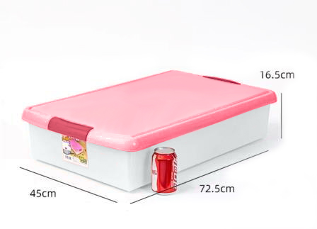 Короб для хранения IRIS THIN BOX 34л, прозрачный-розовый