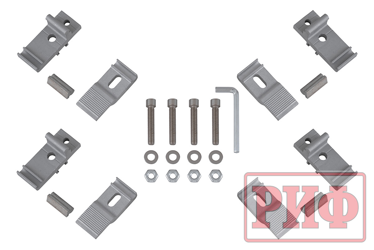 Крышка кузова РИФ для Mitsubishi L200 2024+, трёхсекционная 1545x1600/1550 мм, алюминиевая, черная 1545x1600/1550 мм