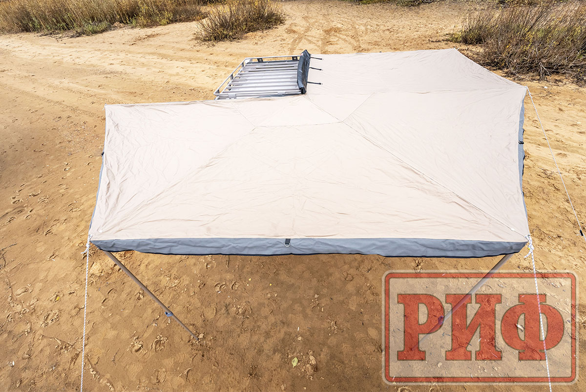 Маркиза автомобильная РИФ комбинированная (прямоугольная с веерной частью) 2,0х2,0 м (правая)