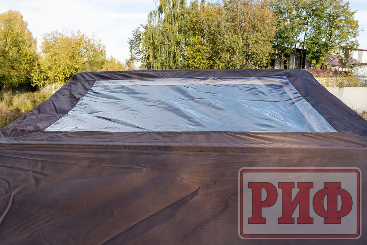 Палатка на крышу автомобиля РИФ Soft RT01-140W, тент песочный, корпус черный, 240х140х130 см