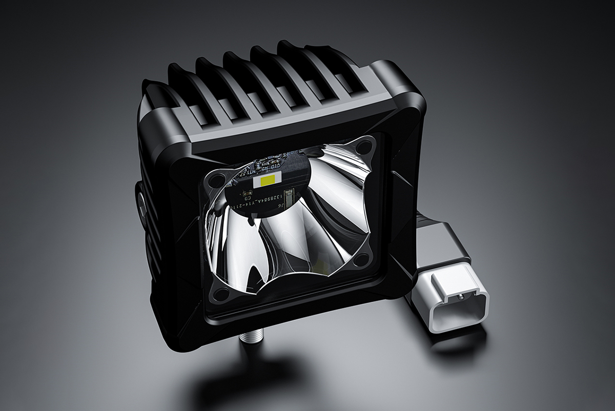 Светодиодная фара дальнего света AURORA 76x76 мм 30W с RGB подсветкой