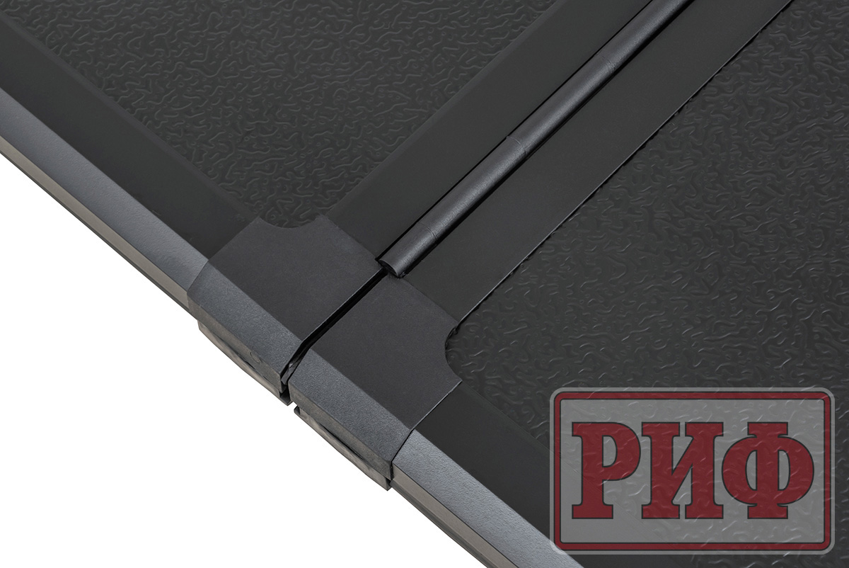 Крышка кузова РИФ для Mitsubishi L200 2024+, трёхсекционная 1545x1600/1550 мм, алюминиевая, черная 1545x1600/1550 мм