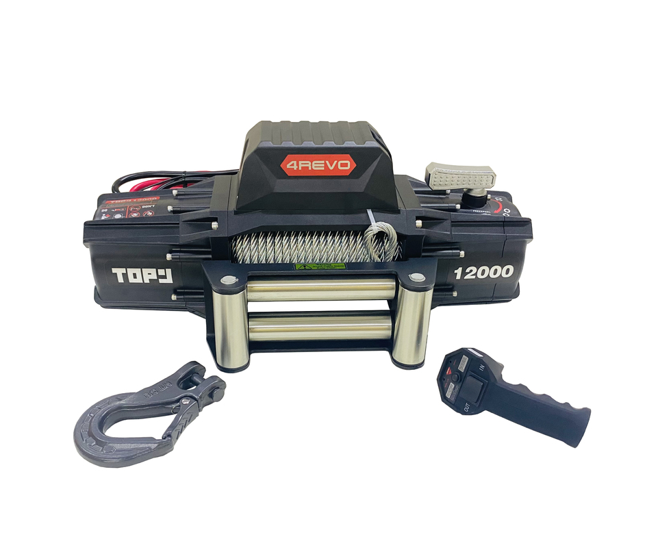 Лебедка автомобильная 4REVO TRX-TOP-12000 12V (стальной трос) комбинированный пульт