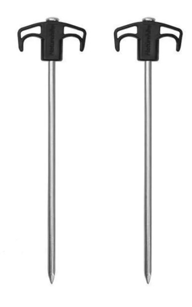 Колышки для палатки Naturehike оцинкованная сталь (2 шт.) 25 см, черные