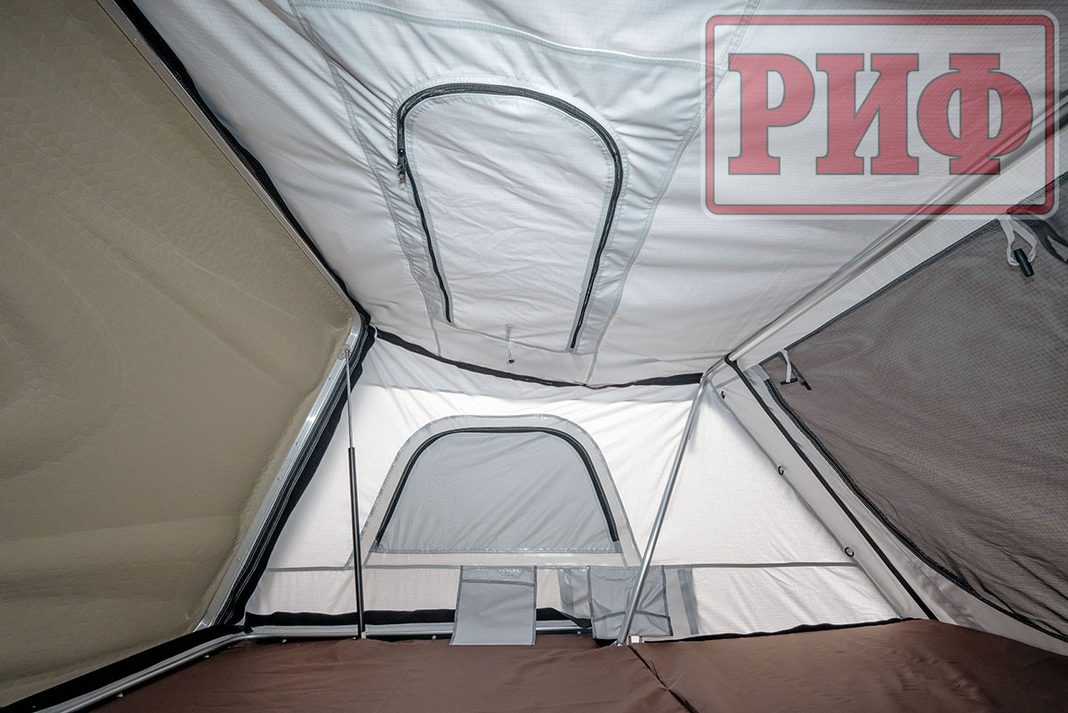 Палатка на крышу автомобиля РИФ Hard RT03-165W, корпус черный, тент серый