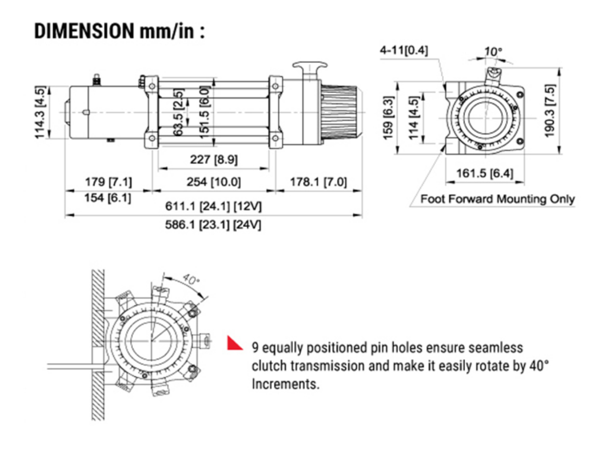 лебедка COMEUP DV-12 Light (5443 кг/12V) EAC