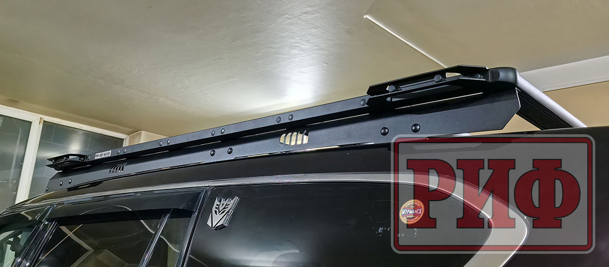 Багажник экспедиционный (платформа) алюминиевый РИФ 1300x2080 мм для Nissan Patrol Y62 (с крепежом)