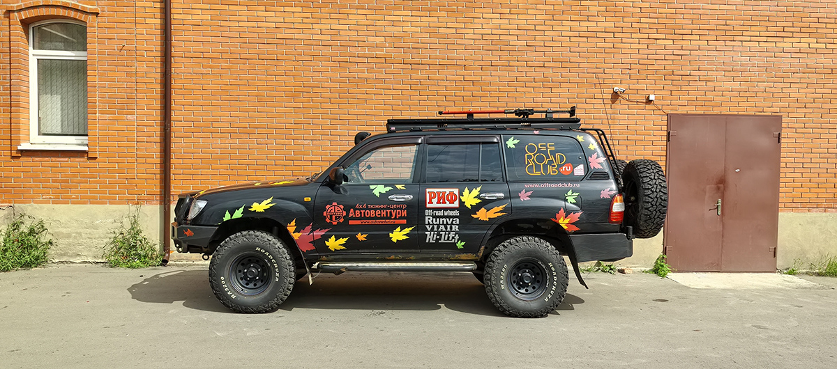 Багажник экспедиционный (платформа) алюминиевый РИФ 1250x2080 мм для Toyota Land Cruiser 100/105 (с крепежом)