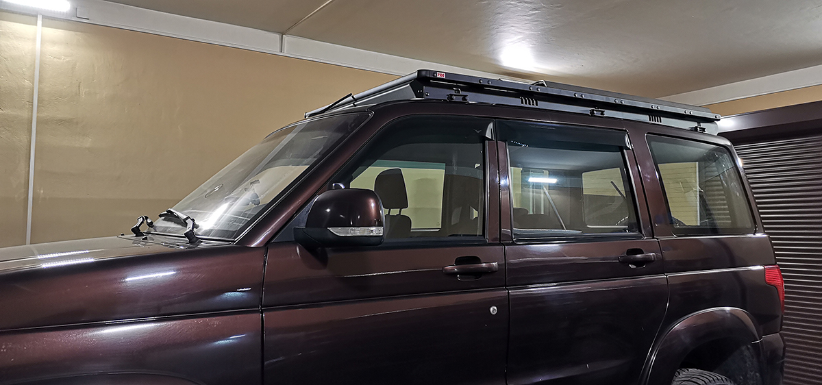 Багажник экспедиционный (платформа) алюминиевый РИФ 1250x2080 мм для УАЗ Патриот (с крепежом)