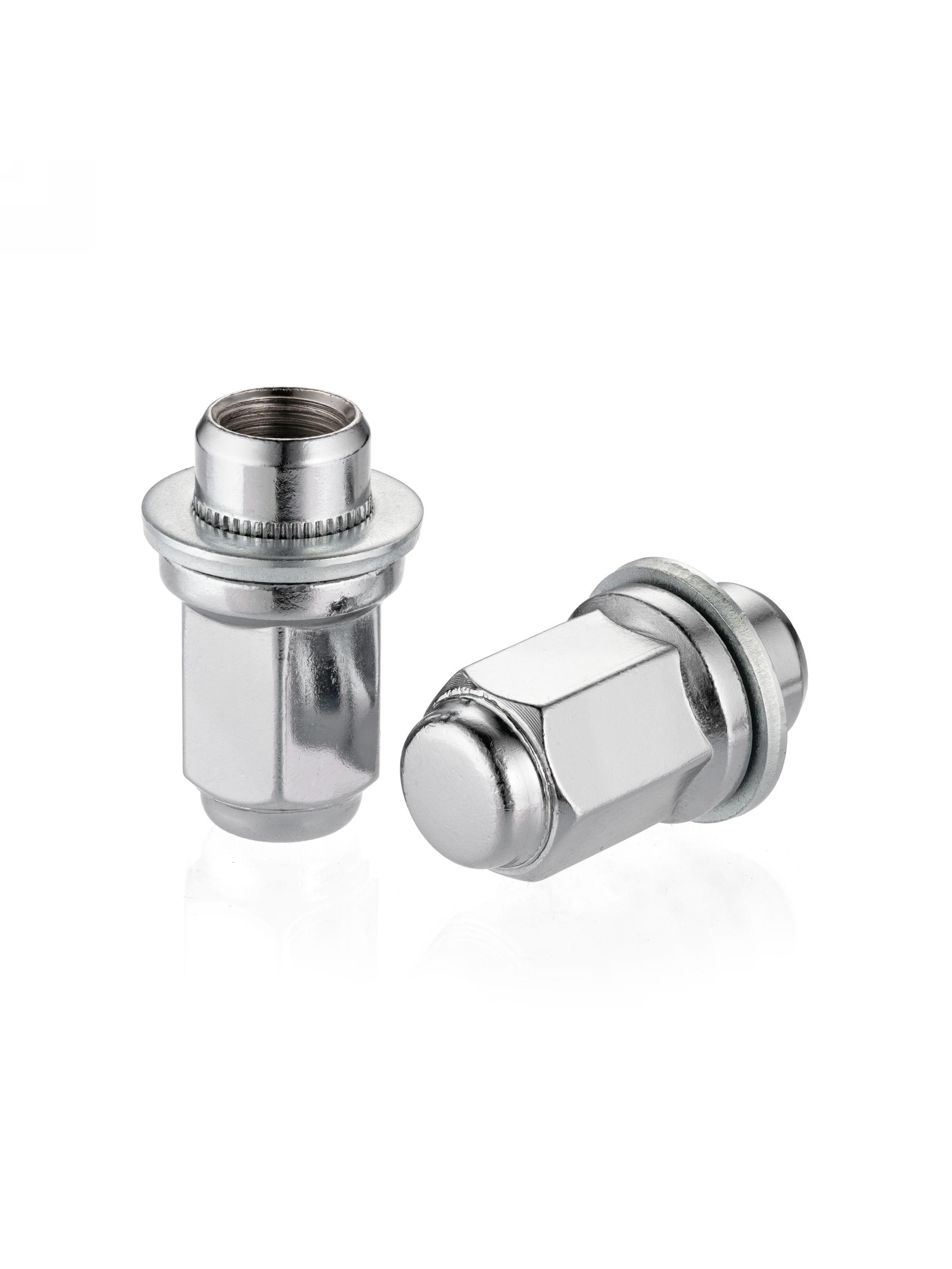 гайка колесная 14*1.5 закрытая шайба Хром H=47 мм 18,5 мм, ключ на 21 (18,5 мм)