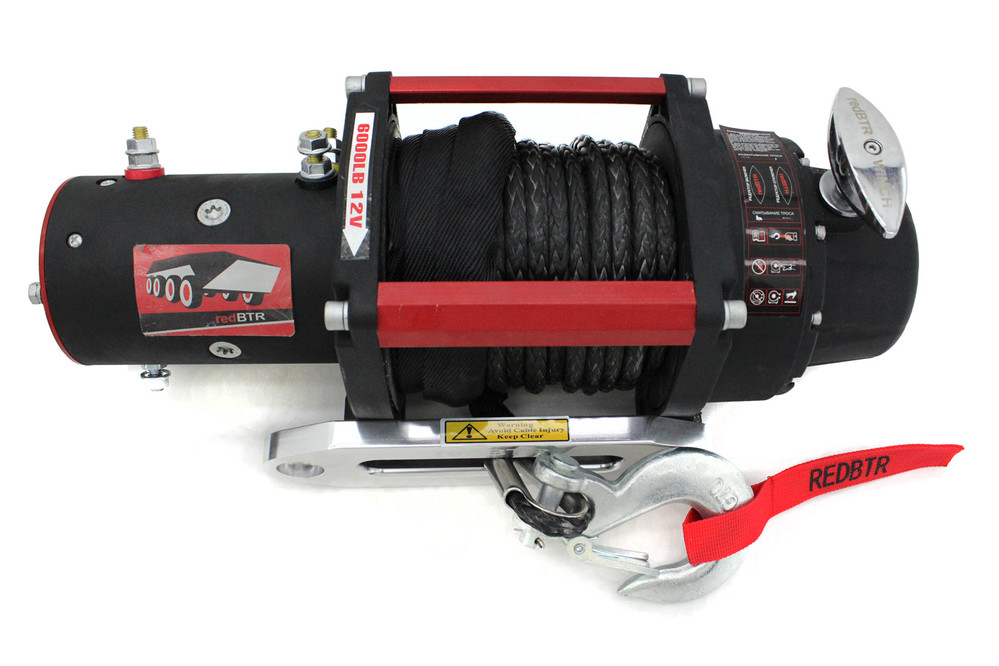 Лебедка автомобильная 12В 6000 lbs (2720 кг) 172,8:1 HUNTER (синтетический трос)