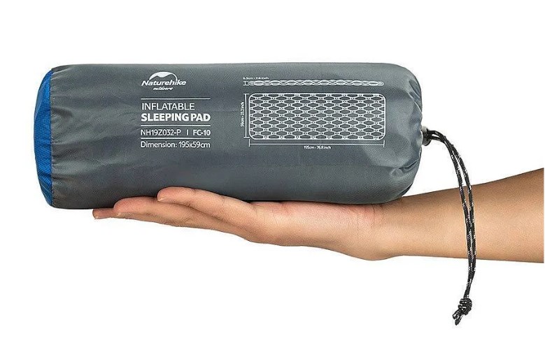 Коврик надувной Naturehike 195х59х6,5 см, оранжевый (без надувного мешка)