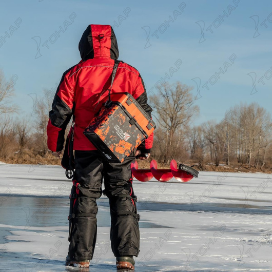 Ящик рыболовный зимний HELIOS SHARK, 19 л, оранжевый