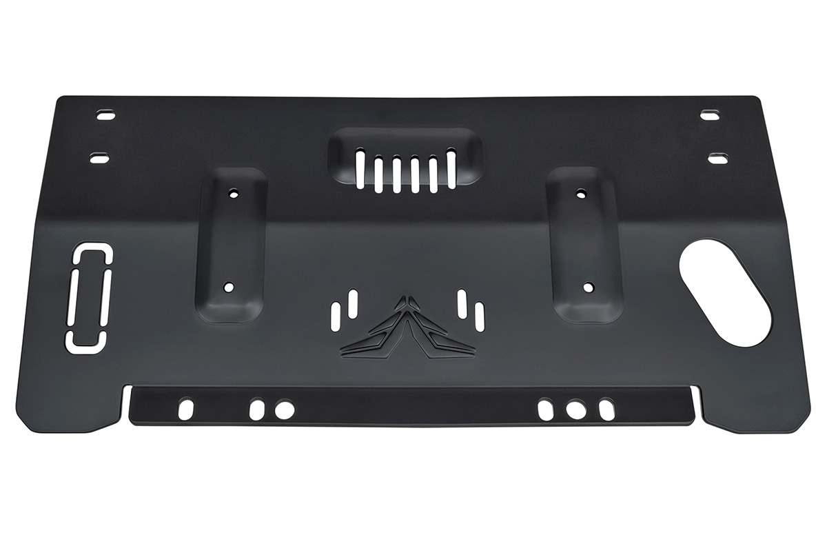 Защита Falcon радиатора, картера, РК, КПП для Toyota Land Cruiser 70 (дизель 2.8T/4.5T (2016-2023), со штатной лебедкой), алюм. 8 мм