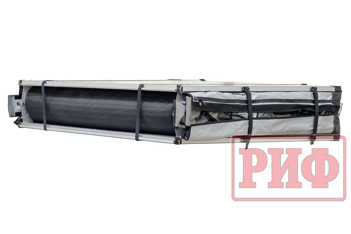 Палатка на крышу автомобиля РИФ Soft RT02-120 PRO, тент серый, 120х(240+70)х115 см