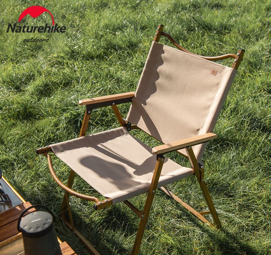 Кресло туристическое Naturehike MW02, складное, увеличенное, хаки, до 120 кг