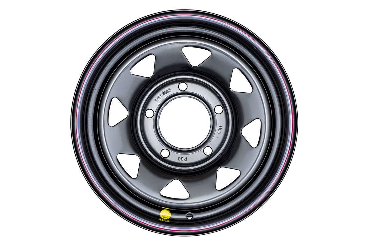 Диск усиленный для ВАЗ НИВА стальной черный 5x139,7 6,5xR15 d98,5 ET+30 (треуг.)