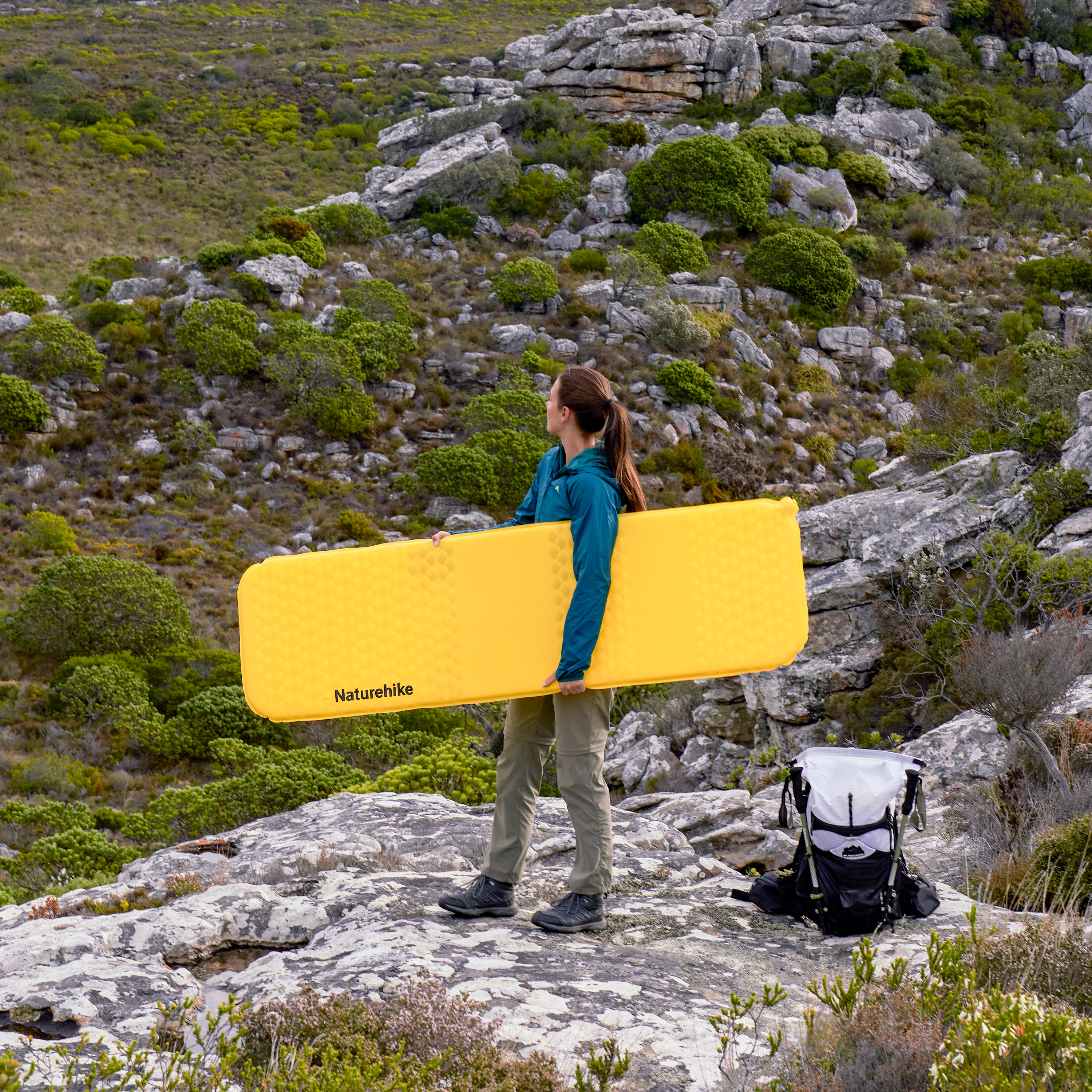 Коврик надувной Naturehike 196х65х3,5 см, желтый