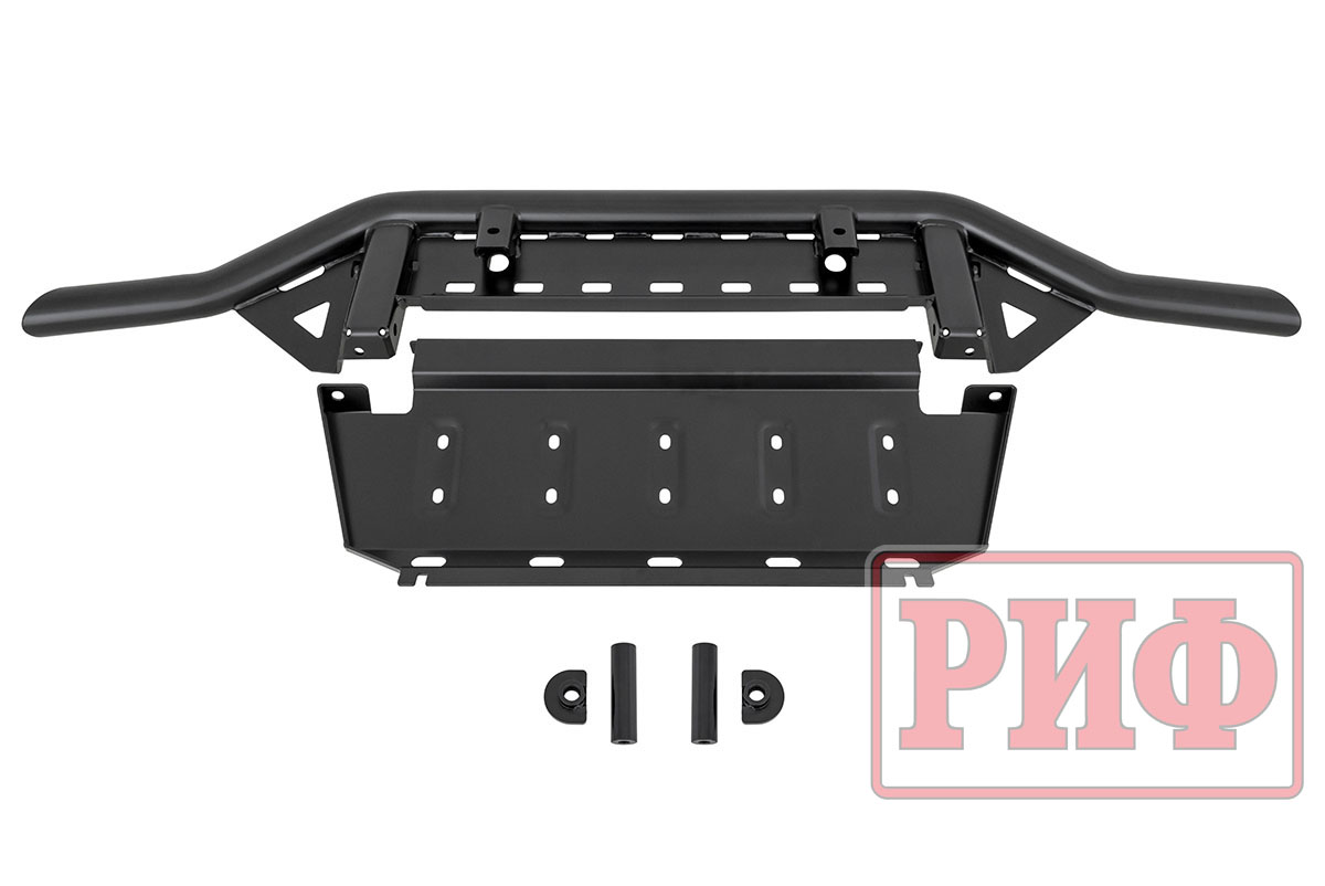 Бампер РИФ силовой передний Mitsubishi Pajero IV под площадку для лебёдки RIFPJR-30000 с защитой радиатора
