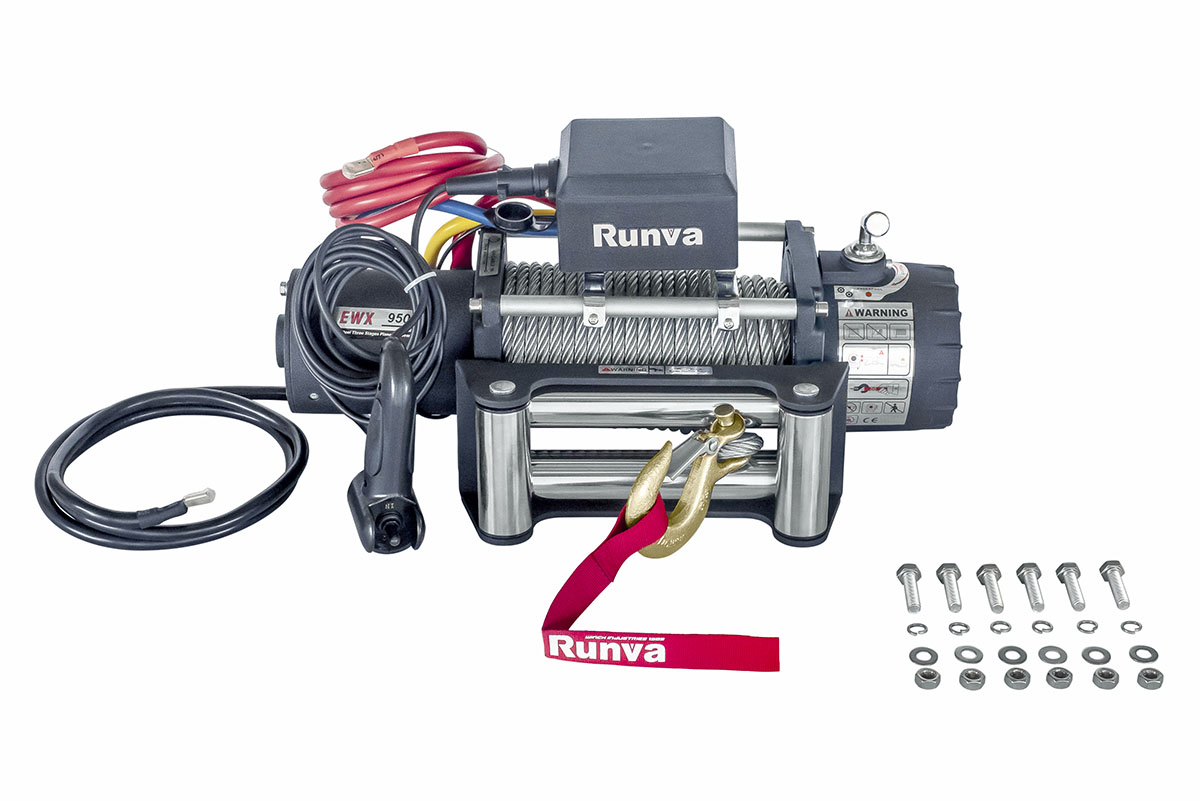 Лебёдка автомобильная электрическая 12V Runva EWX9500S 4350 кг
