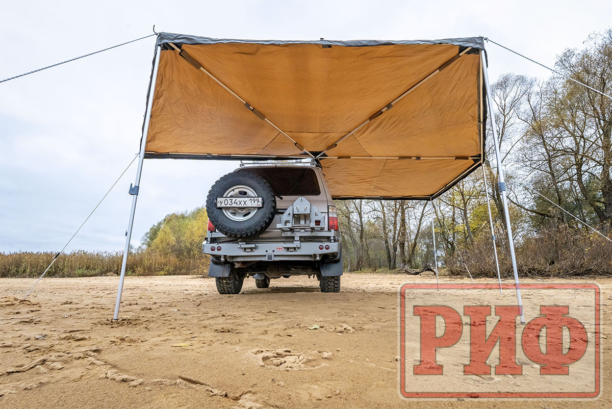 Маркиза автомобильная РИФ комбинированная (прямоугольная с веерной частью) 2,0х2,0 м (правая)