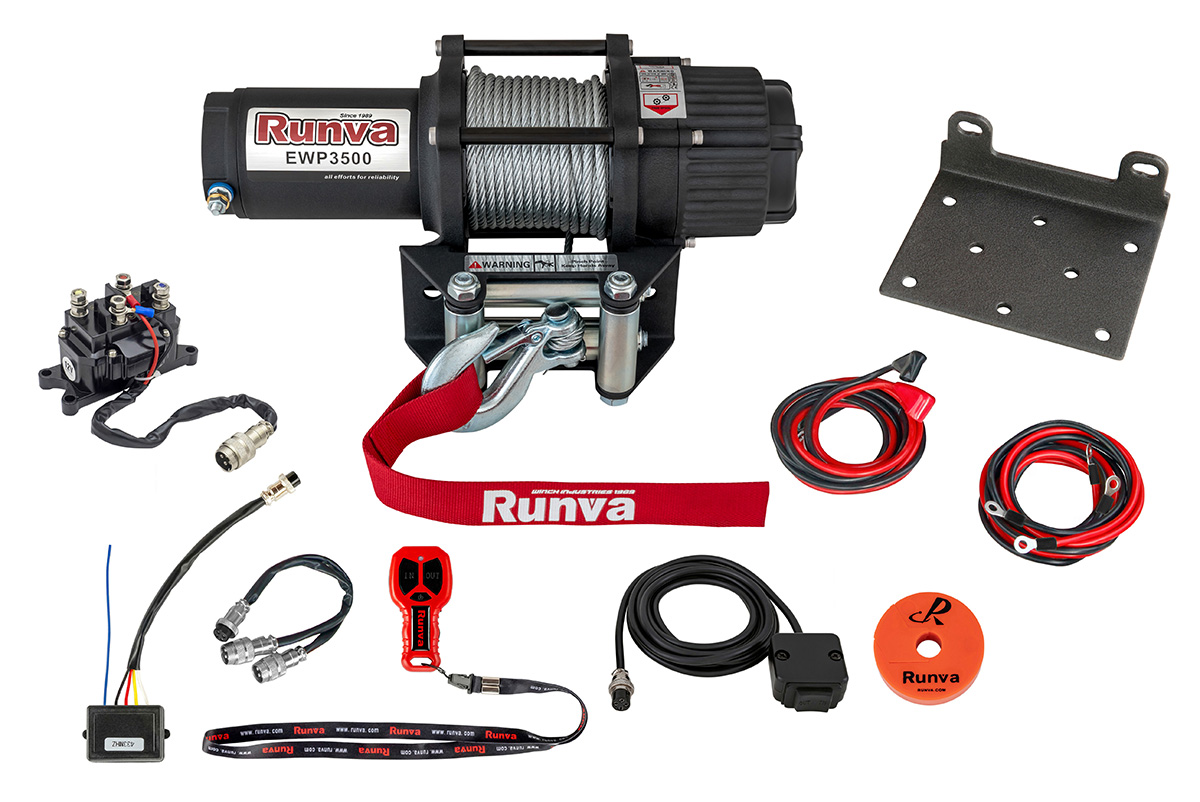 Лебёдка электрическая 12V Runva 3500A lbs 1588 кг