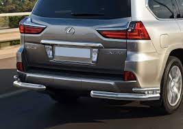Защита заднего бампера d76+d42, Lexus LX 2015-
