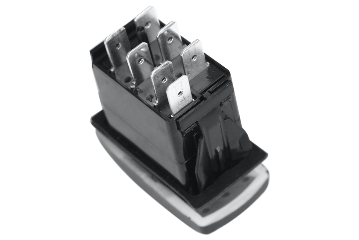 Переключатель ВКЛ/ВЫКЛ/ВКЛ, синий, ДВЕ ЛИНИИ