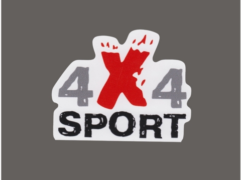 Наклейка 4x4sport логотип вырезанный, белая. Размер 185х150мм