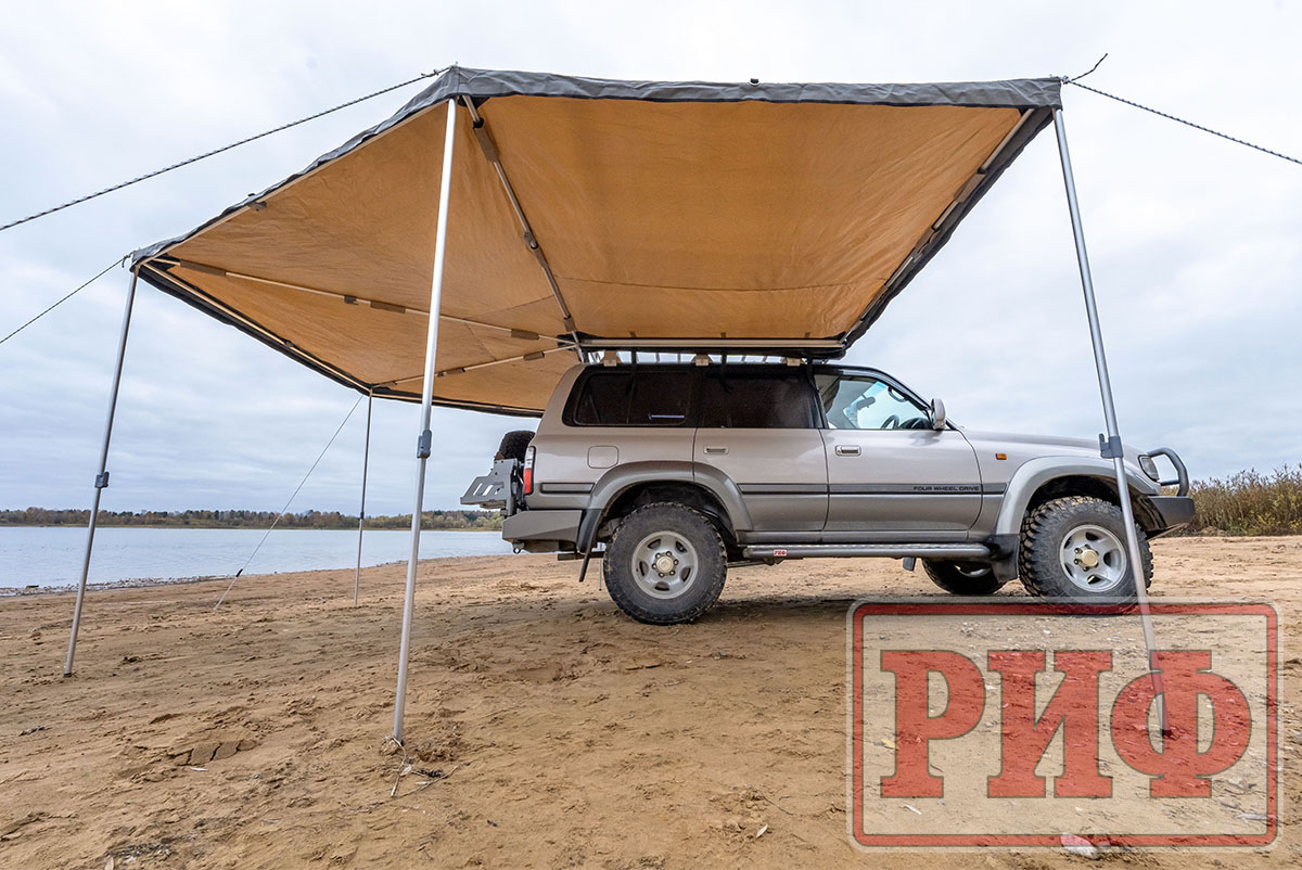 Маркиза автомобильная РИФ комбинированная (прямоугольная с веерной частью) 2,0х2,0 м (правая)