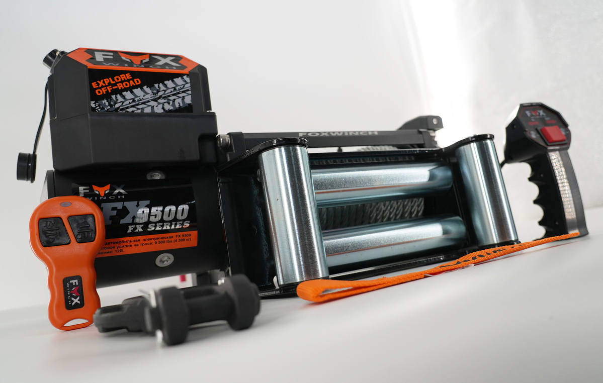 Лебедка автомобильная FOX WINCH 9500 12V (стальной трос)
