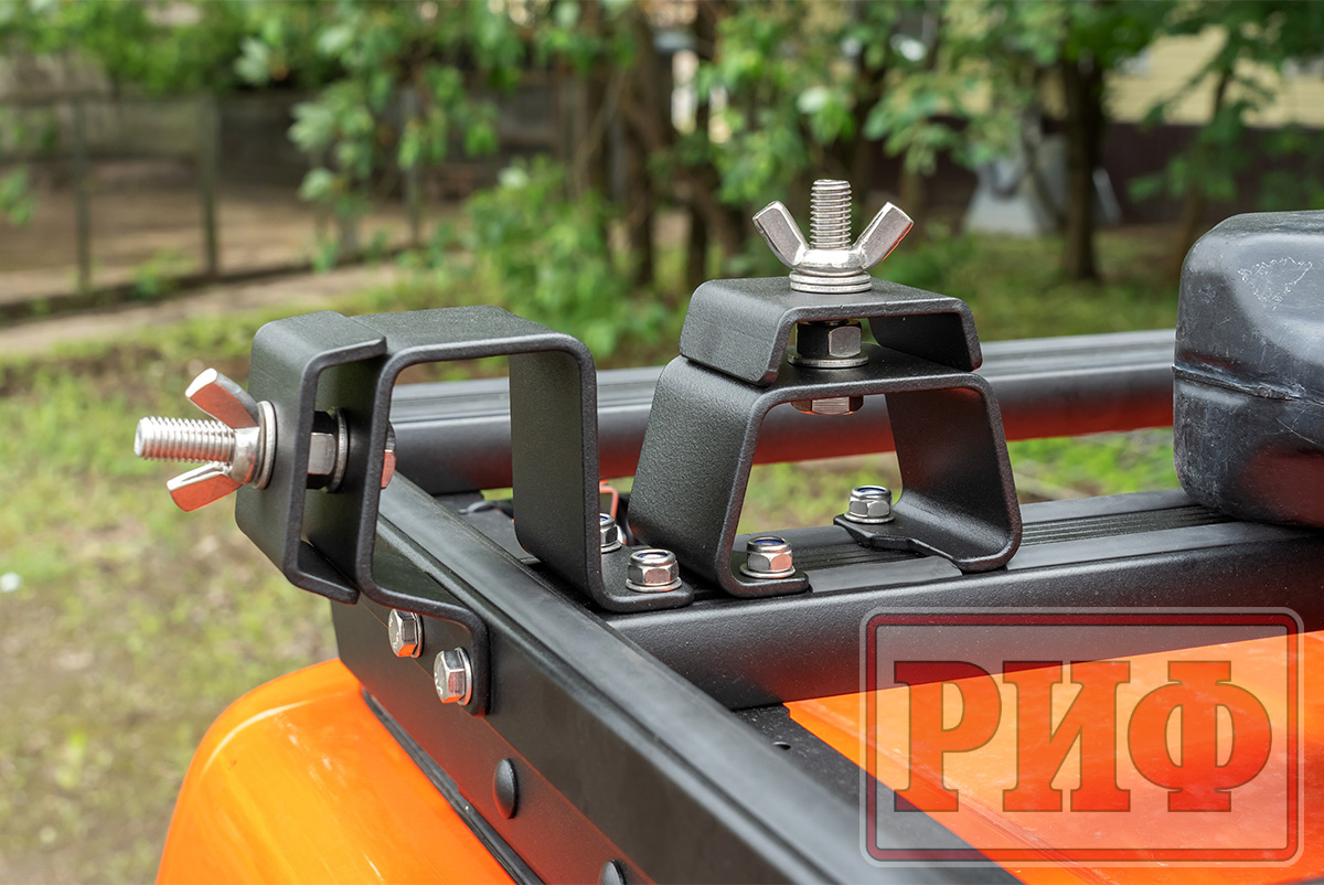 Кронштейны для верхнего крепления домкрата Hi-Jack к алюминиевому багажнику (платформе) РИФ