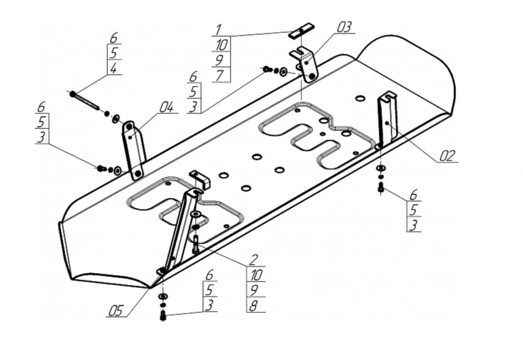 Защита топл. бака 2 мм, Сталь.