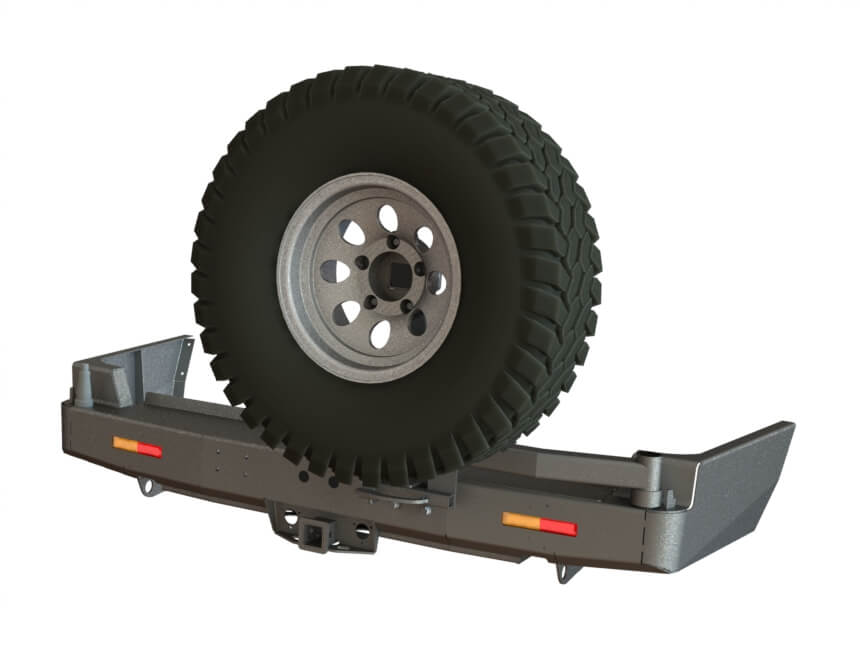 БАМПЕР СИЛОВОЙ ЗАДНИЙ TOYOTA LAND CRUISER 105 КВАДРАТ, КАЛИТКА СПРАВА, ФОНАРИ