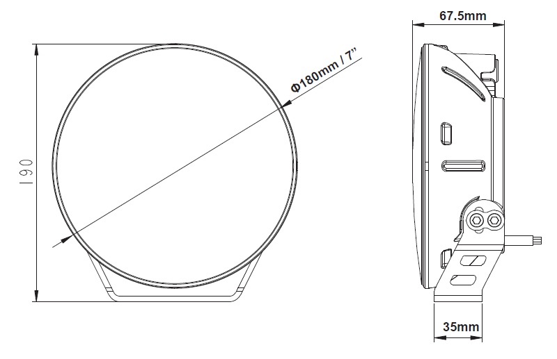 Светодиодная фара BRTLED (комбинированный свет, 7 дюймов) к-т