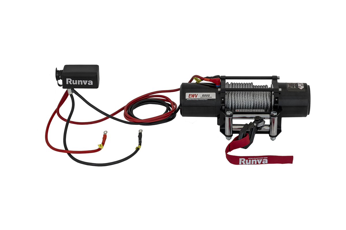 Лебёдка автомобильная электрическая 12V Runva EWV6000S 2722 кг (стальной трос)