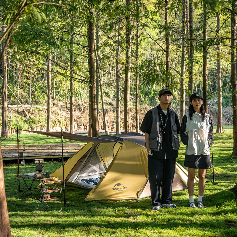 Палатка Naturehike Butterfly 2-местная, алюминиевый каркас, желто-коричневый