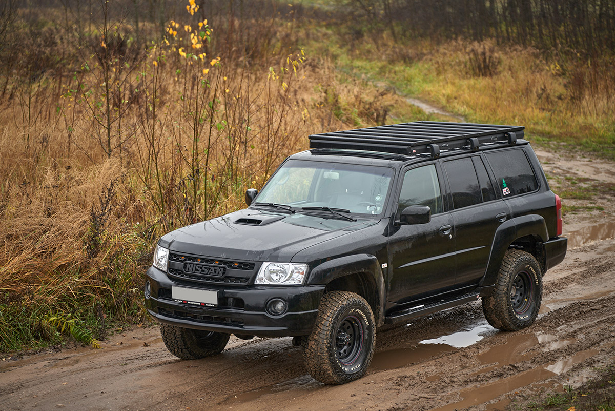 Багажник экспедиционный (платформа) алюминиевый РИФ 1250x2080 мм для Nissan Patrol Y61 2004+ (с крепежом)