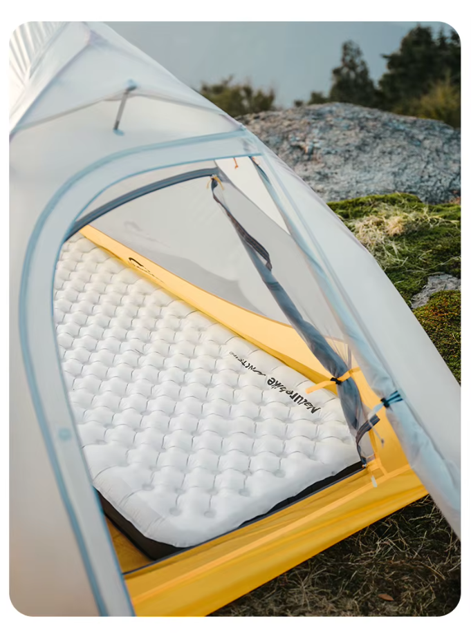 Коврик надувной Naturehike 196х64х10 см, серебристый карбон