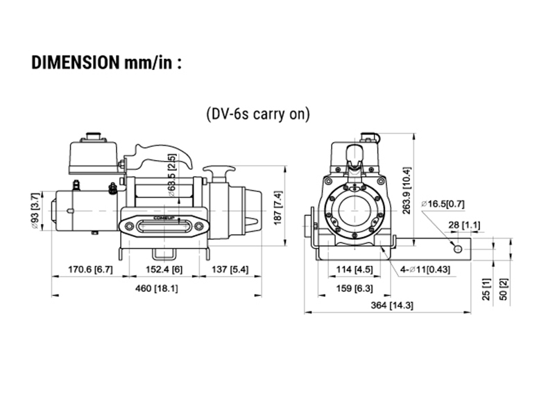 Переносная лебедка COMEUP DV-6s Carry On 12v (EAC)